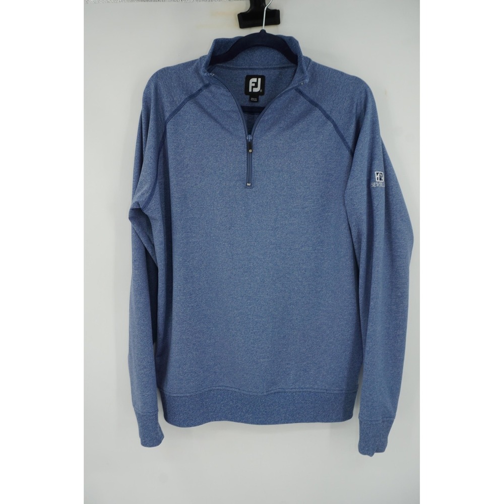 FootJoy Pullover Blue Quarter Zip Long Sleeve Seville Golf Logo Men's Medium